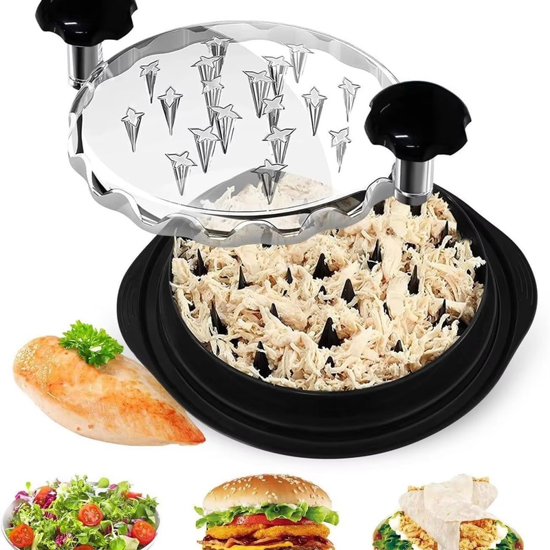 Chicken Shredder Tool Efficient Meat Breast Shredding and Mincing Grinder Machine for Chicken, Pork, and Beef with Lid