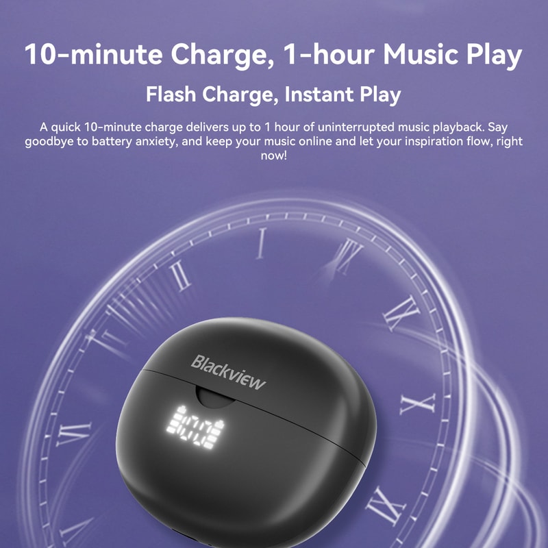 Blackview AirBuds Ear Clip Headset Advanced Waterproof Sports Earphones with Mic