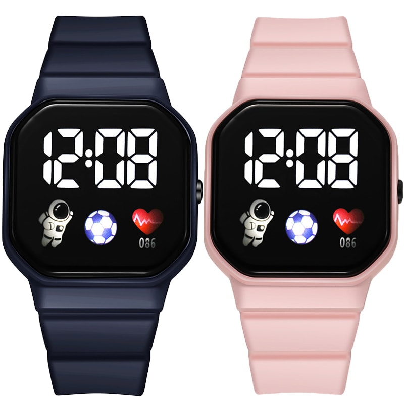Kids Sport LED Digital Watch Waterproof Silicone Strap Electronic Wristwatch For Boys Girls 0