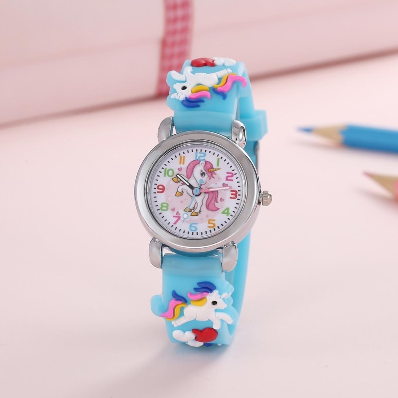 Colorful Cartoon Unicorn Quartz Watch For Students Kids Fun Durable And Stylish 2