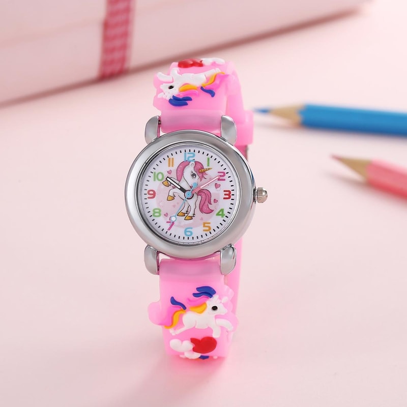 Colorful Cartoon Unicorn Quartz Watch For Students Kids Fun Durable And Stylish 3