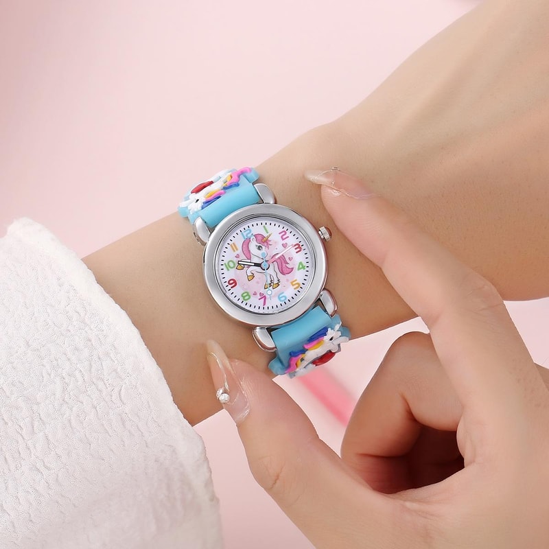 Colorful Cartoon Unicorn Quartz Watch For Students Kids Fun Durable And Stylish 0