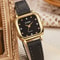 Fashion Ladies Quartz Watch with Square Dial and Leather Strap Perfect for Christmas & Halloween Gifts