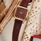 Fashion Ladies Quartz Watch with Square Dial and Leather Strap Perfect for Christmas & Halloween Gifts