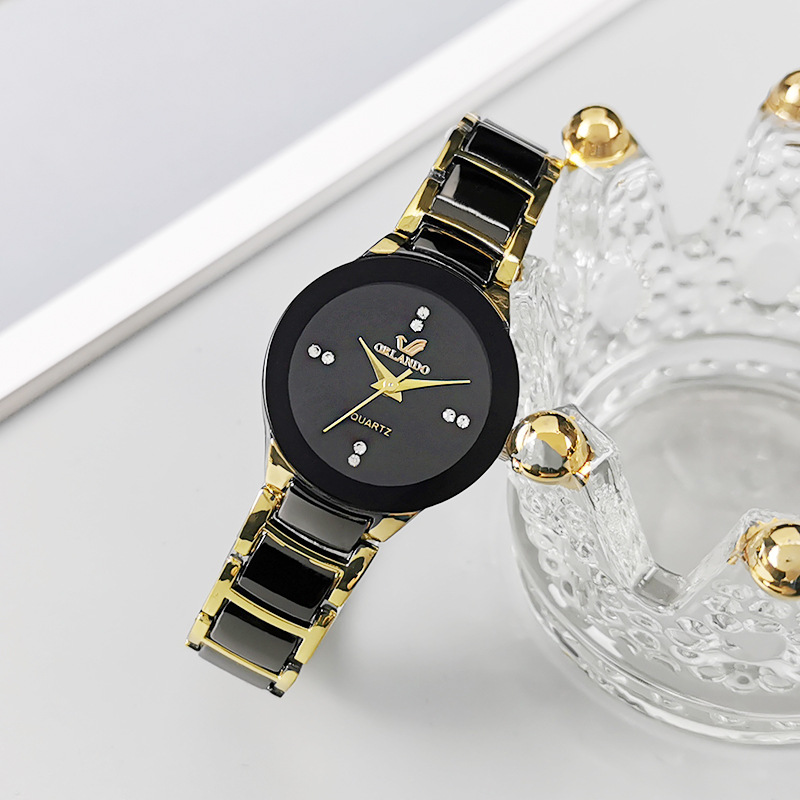 Couples Stainless Steel Analog Quartz Watches Set for Men & Women Fashionable Matching Timepieces