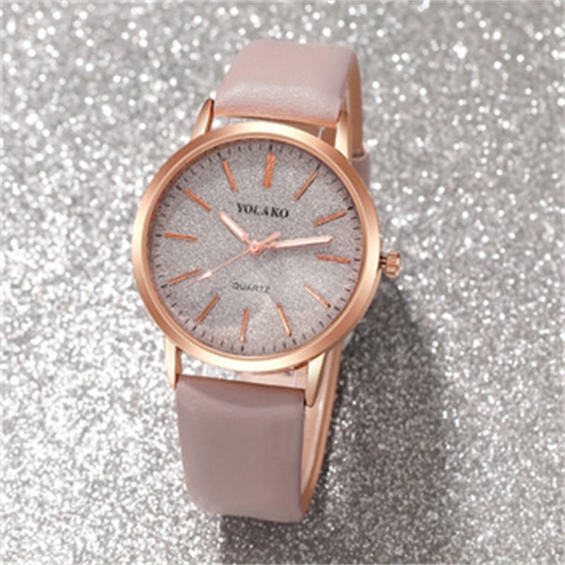 Elegant Women's Rose Flower Bracelet Watch Shiny PU Leather Analog Quartz Timepiece