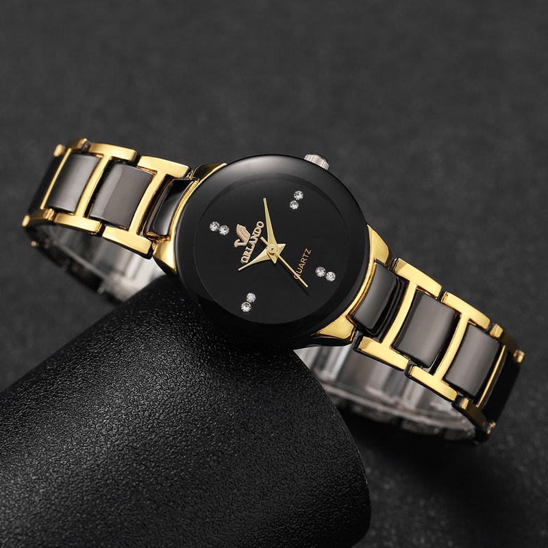 Fashion Rhinestone Stainless Steel Women's Watch Elegant Analog Quartz Timepiece