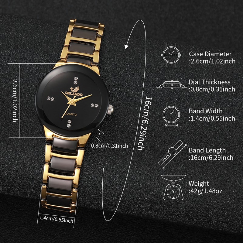 Fashion Rhinestone Stainless Steel Women's Watch Elegant Analog Quartz Timepiece