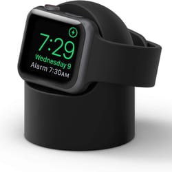 apple watch charger stand silicone charging dock for apple watch, iwatch charging holder & cable organizer