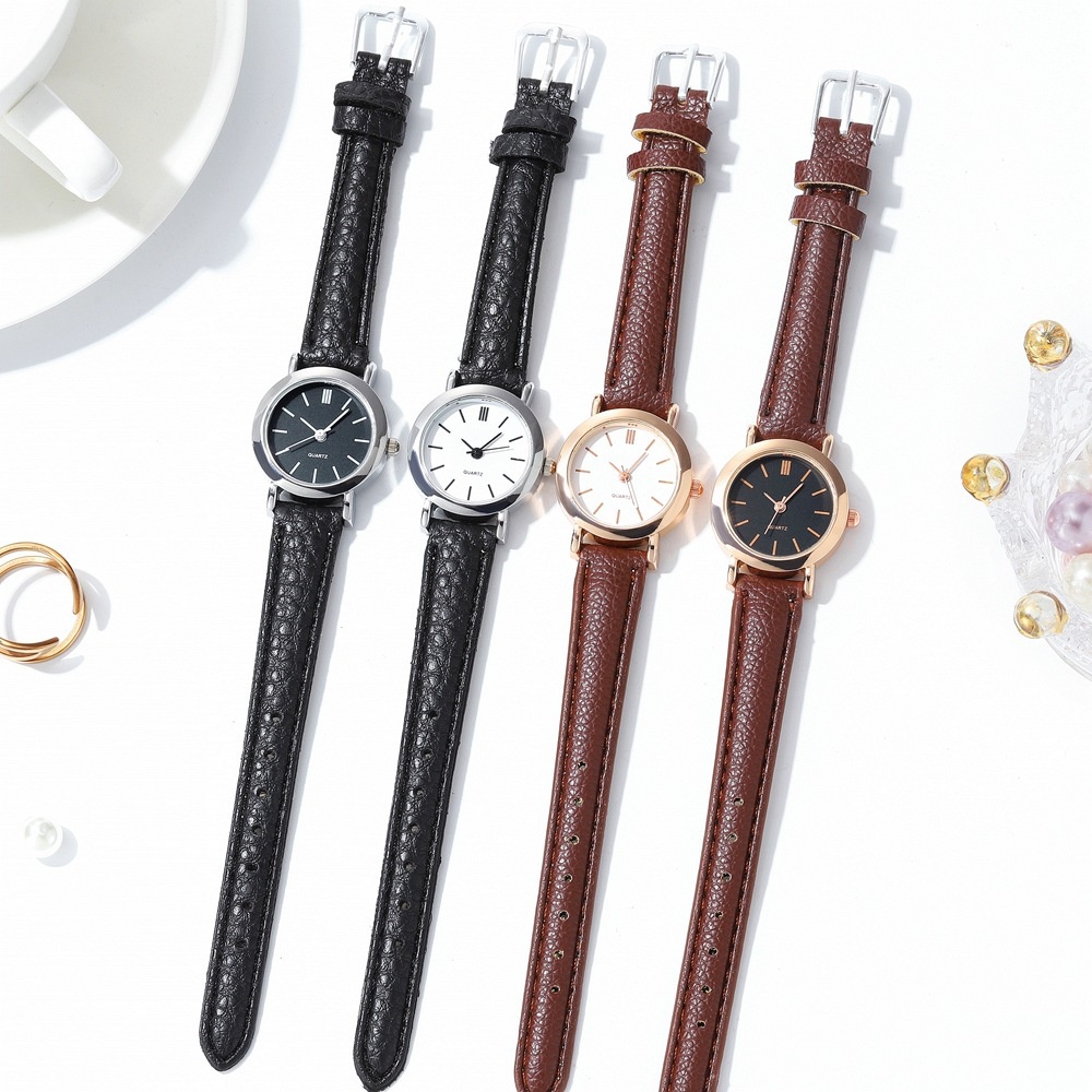 Fashionable Small Dial Womens Quartz Watch With Casual Leather Band 3