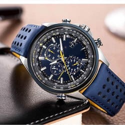blue angels men's military aviation chronograph watch with stainless steel band
