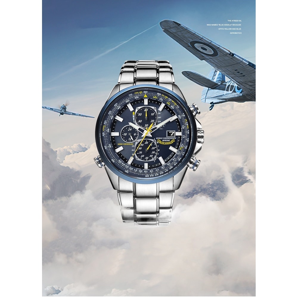 Blue Angels Mens Military Aviation Chronograph Watch With Stainless Steel Band 3