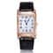 Luxury Rose Gold Square Womens Quartz Watch with Red Leather Strap