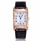 Luxury Rose Gold Square Womens Quartz Watch with Red Leather Strap