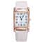 Luxury Rose Gold Square Womens Quartz Watch with Red Leather Strap