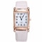Luxury Rose Gold Square Womens Quartz Watch with Red Leather Strap