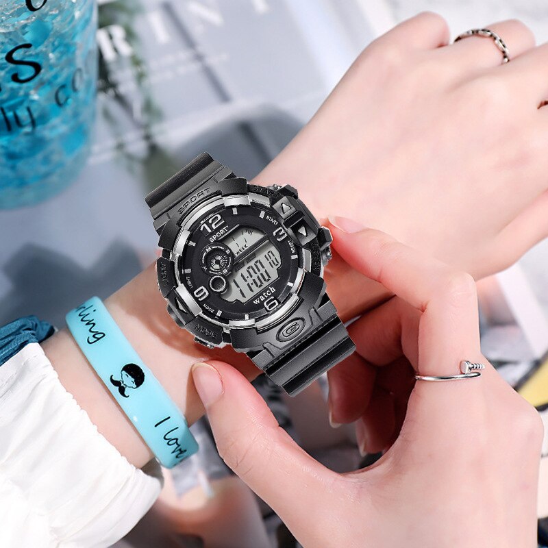 Luminous Digital Military Sport Watch for Men Waterproof LED Calendar Silicone Strap