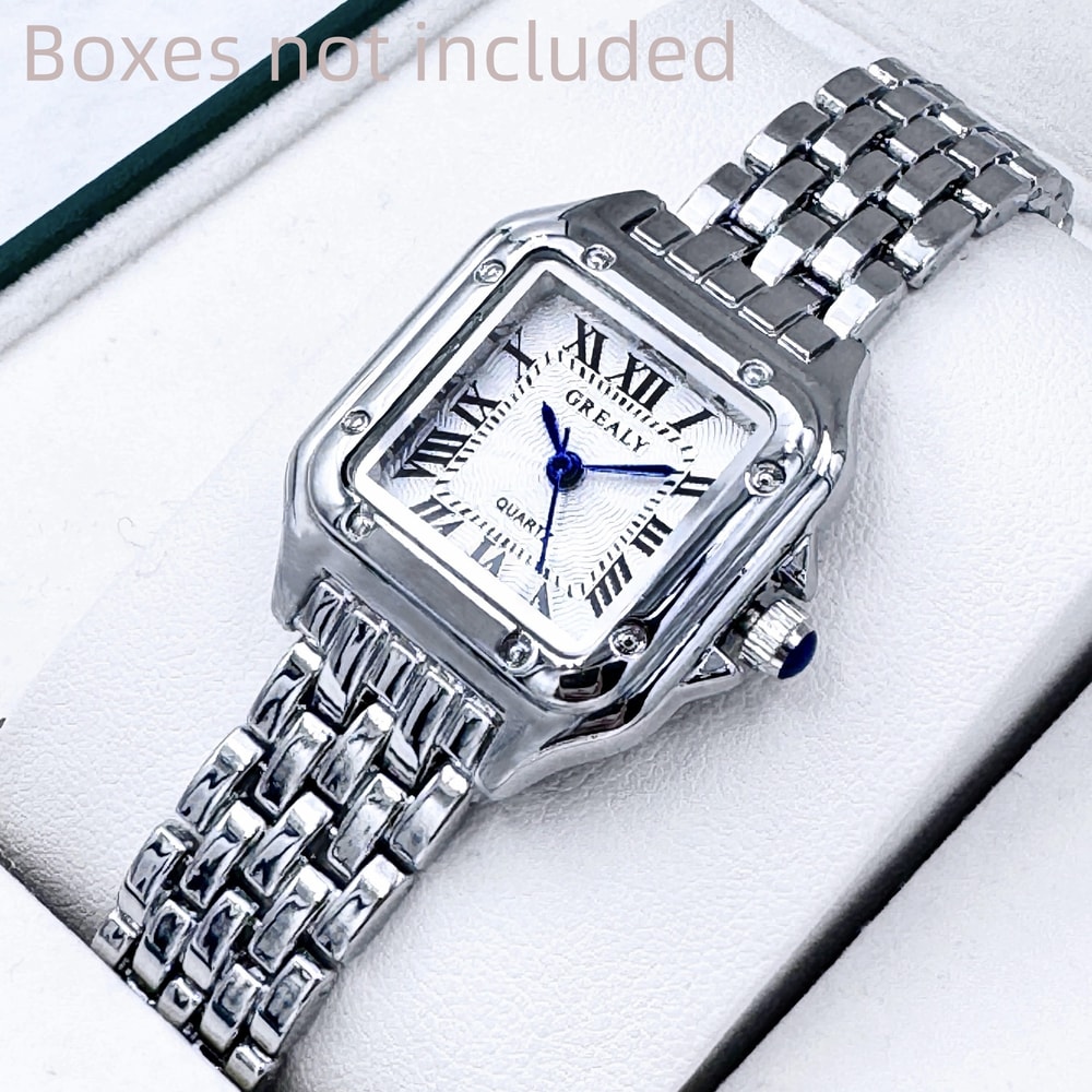 Elegant Gold Stainless Steel Women's Quartz Wristwatch Light Luxury Business Fashion Watch