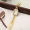 Ladies Luxury Quartz Watch with Diamond-Inlaid Buckle and Steel Strip