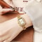 Ladies Luxury Quartz Watch with Diamond-Inlaid Buckle and Steel Strip