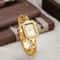 Ladies Luxury Quartz Watch with Diamond-Inlaid Buckle and Steel Strip