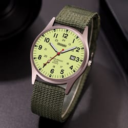 luxury military sports quartz wristwatch for men luminous nylon band casual watch with calendar
