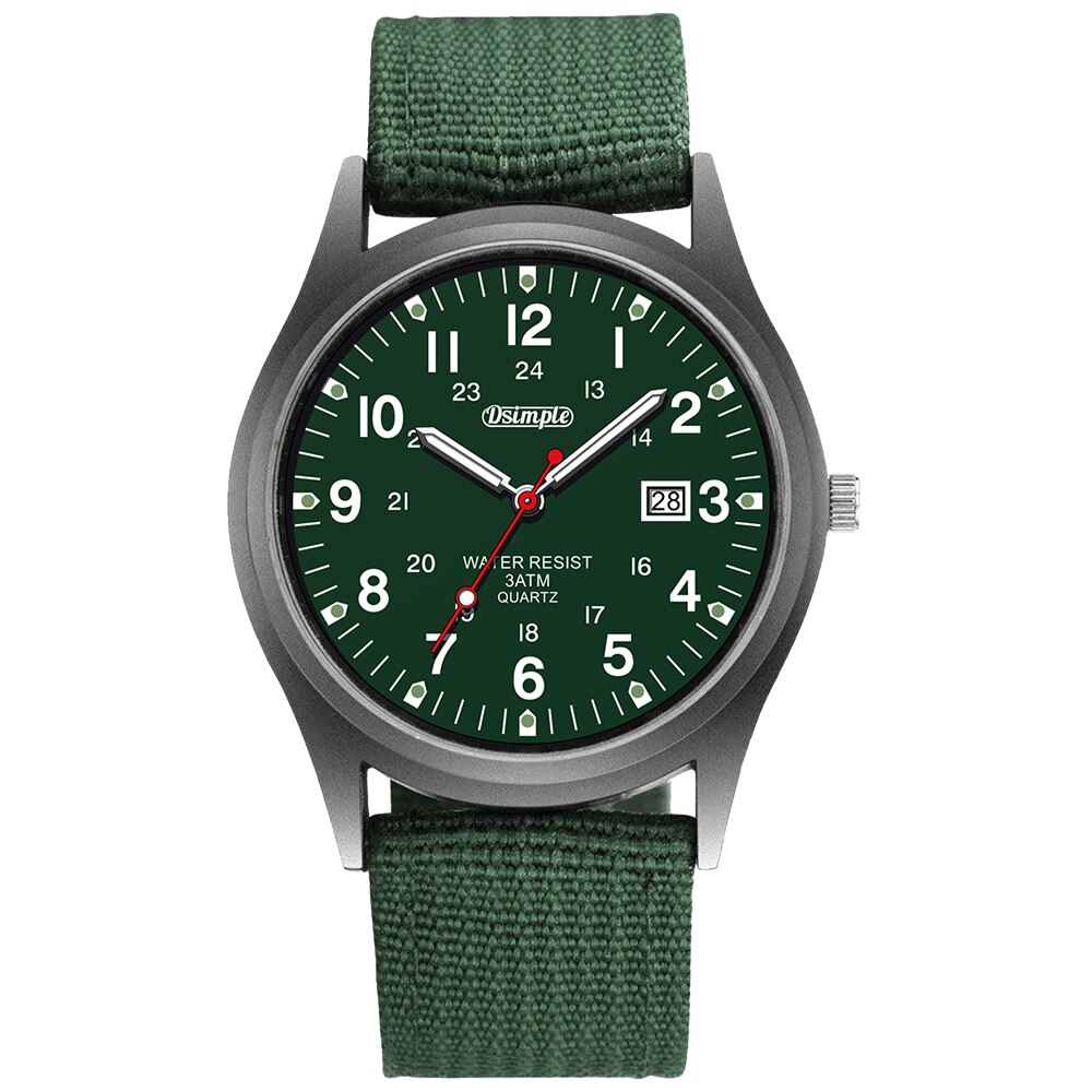 Luxury Military Sports Quartz Wristwatch For Men Luminous Nylon Band Casual Watch With Calendar 7