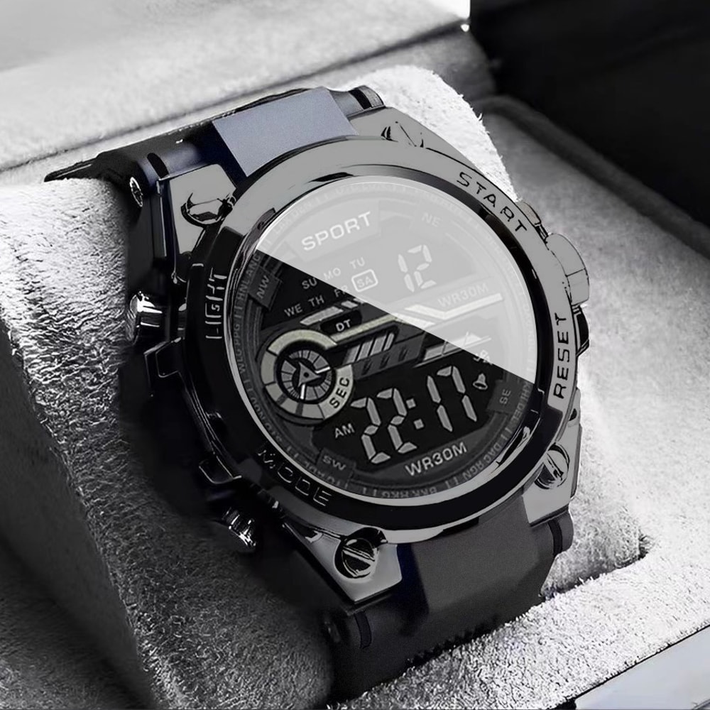Multifunction Waterproof Mens Sports Watch with LED Display and Alarm
