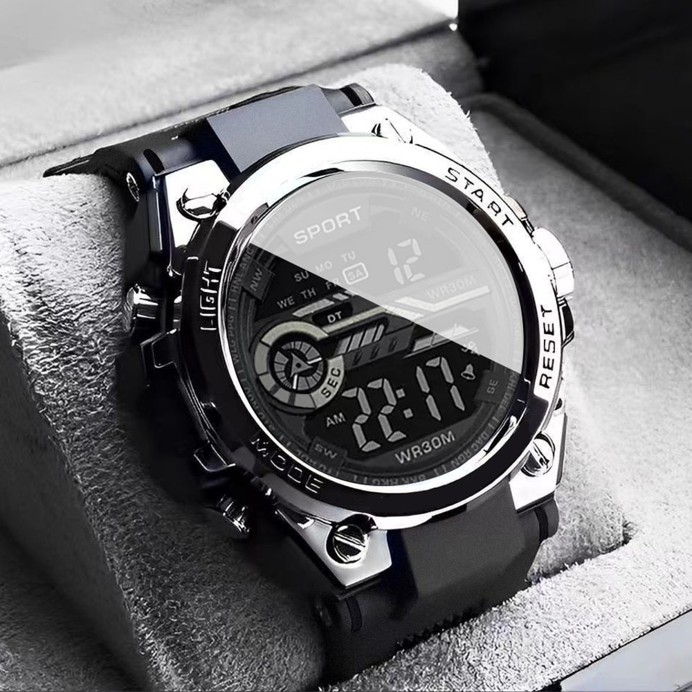 Multifunction Waterproof Mens Sports Watch with LED Display and Alarm