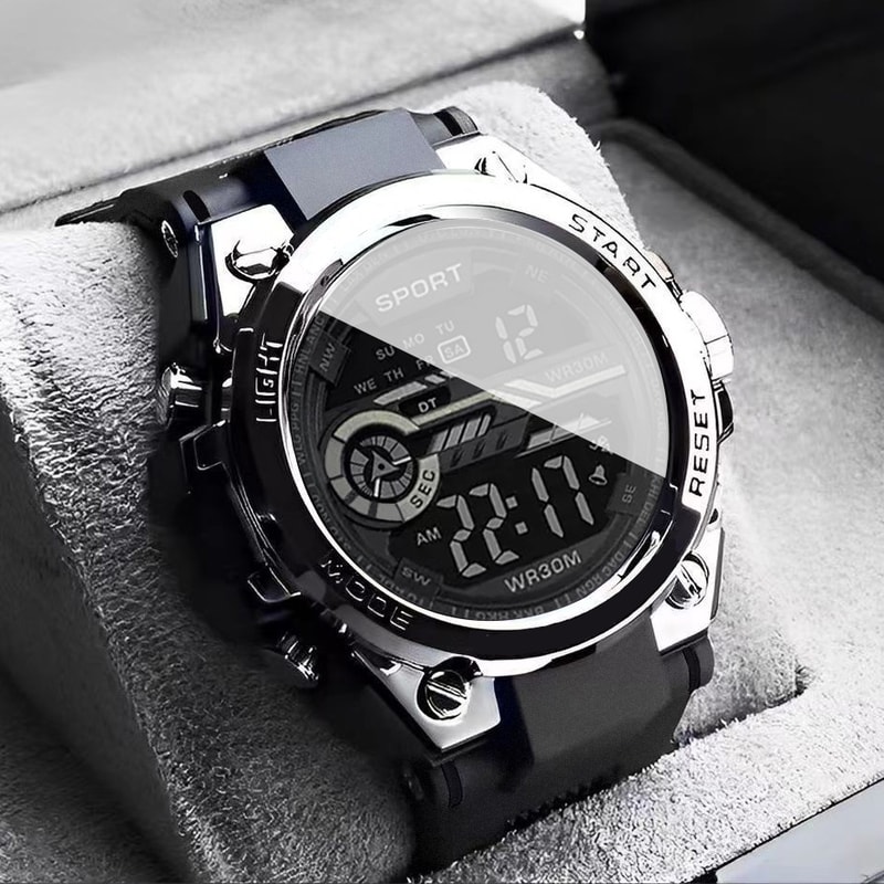 Multifunction Waterproof Mens Sports Watch with LED Display and Alarm
