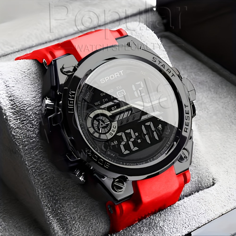Multifunction Waterproof Mens Sports Watch with LED Display and Alarm