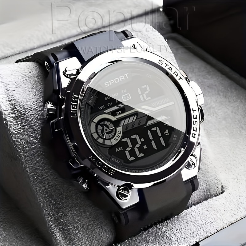 Multifunction Waterproof Mens Sports Watch with LED Display and Alarm
