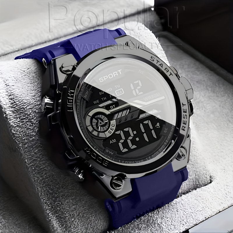 Multifunction Waterproof Mens Sports Watch with LED Display and Alarm