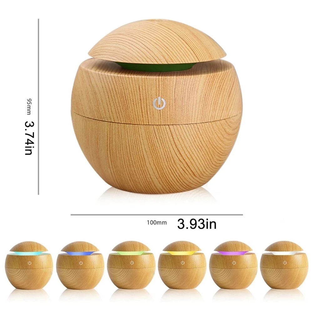 Wooden Ultrasonic Aroma Diffuser Humidifier Essential Oil Air Freshener for Bedroom, Relaxing Mist Maker