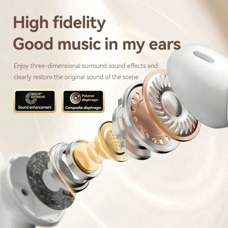 New Air Pro Bluetooth Earphones Wireless Earbuds with Hi-Fi Stereo Sound, Clear Bass, Long Playtime & Mic