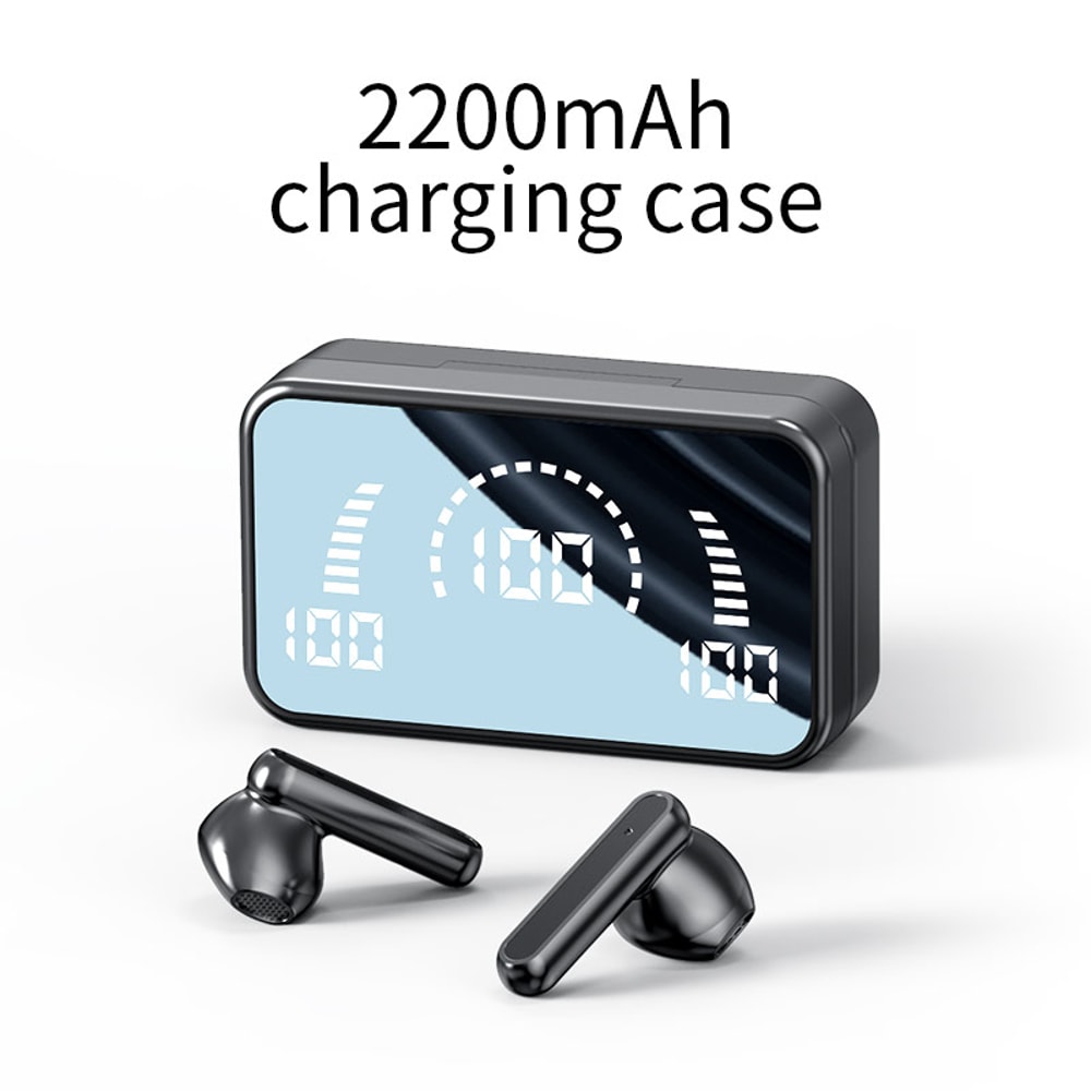 Wireless Bluetooth Earbuds with Noise Cancelling Mic LED Charging Box & Long Battery Life Bluetooth Headphones