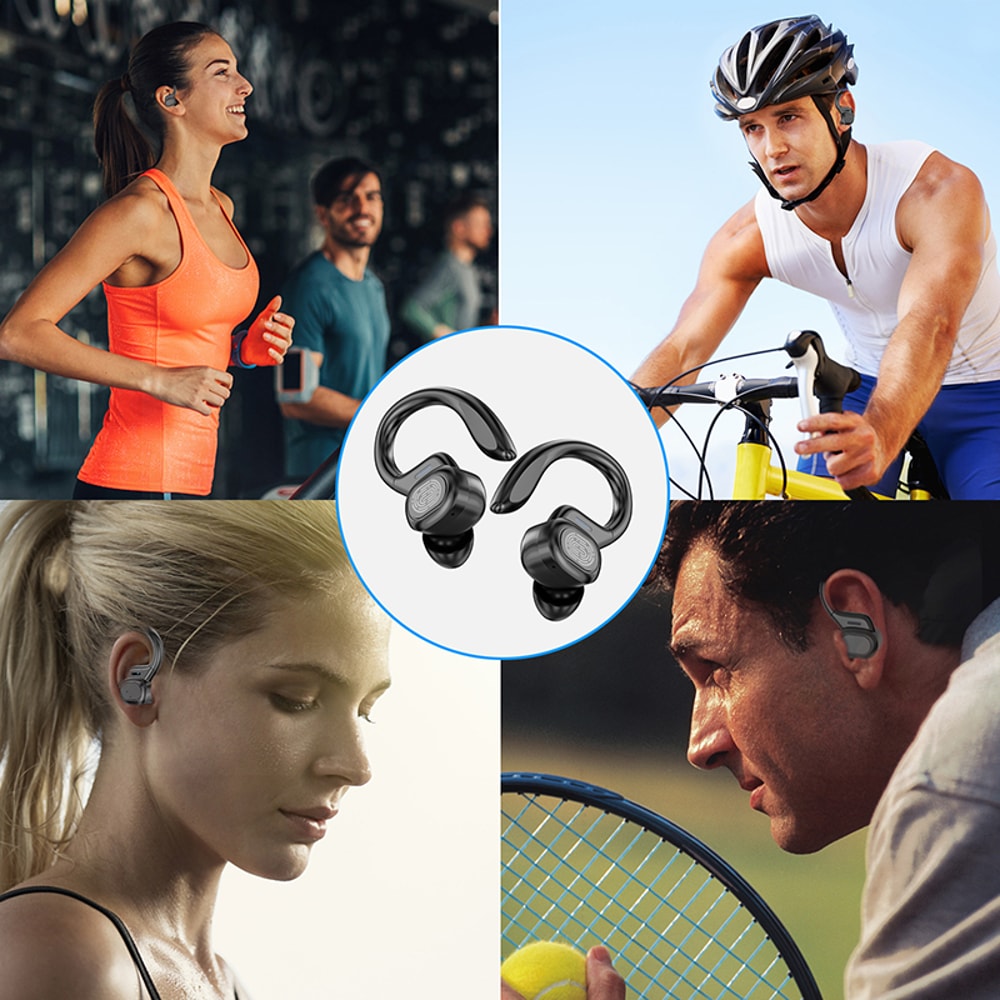 Wireless Sports Earphones With Earhooks Bluetooth OverEar Running Headphones Sweatproof InEar Earbu 5