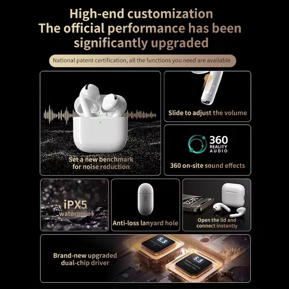 True Wireless Bluetooth Earphones High Sound Quality, Sports In-Ear, HiFi, Low Latency, Perfect for Active Lifestyles