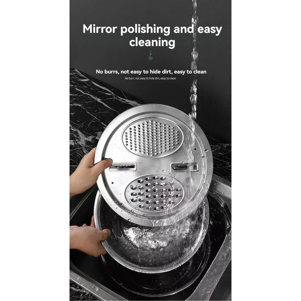 Multifunctional Stainless Steel Vegetable Slicer Drain Basket Potato Slicer And Washing Basin Comb 4