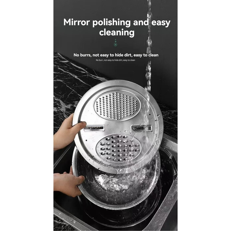 Multifunctional Stainless Steel Vegetable Slicer Drain Basket Potato Slicer And Washing Basin Comb 4