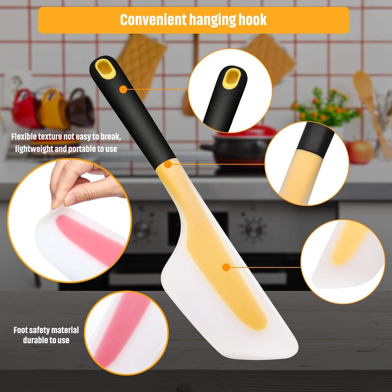 NonStick Pastry Scraper And Turner Heat Resistant Cake Omelette Spatula Baking Tool For Flour Mixi 4