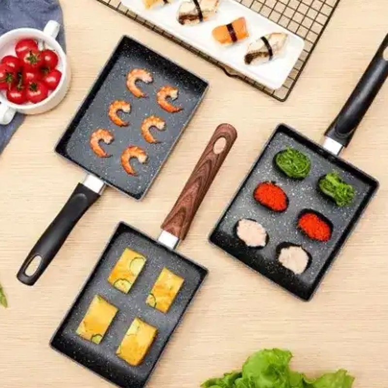 Mini Non-Stick Square Frying Pan for Eggs, Breakfast, and Griddle Cooking