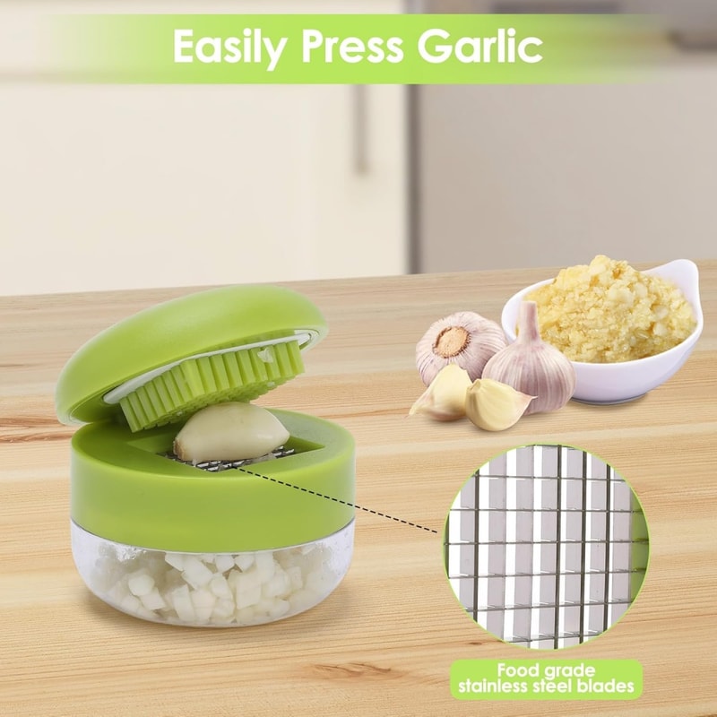 Multifunctional Garlic Press And Mincer Stainless Steel Garlic Slicer With Storage Case For Easy Us 3