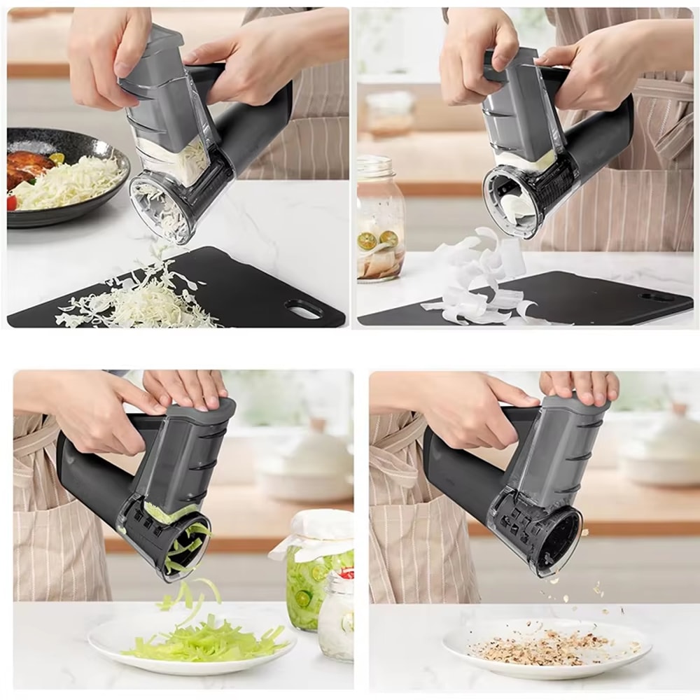 Electric Cheese Grater Salad Maker Rotary Slicer With Blade Options For Quick Easy Shredding 1