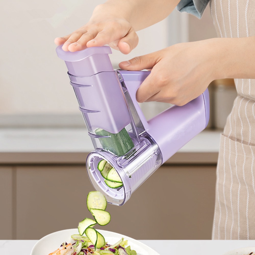 Electric Cheese Grater Salad Maker Rotary Slicer With Blade Options For Quick Easy Shredding 5
