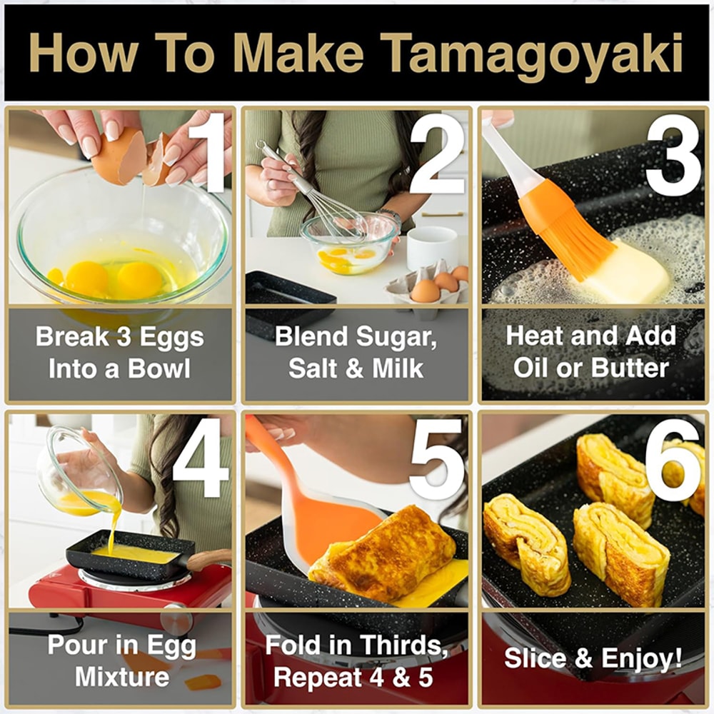 Nonstick Omelette Pan With Wooden Handle Perfect For Pancakes Eggs 4