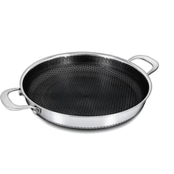 nonstick stainless steel skillet frying pan with cooling handle ideal for stir-frying, toasting, roasting, and baking