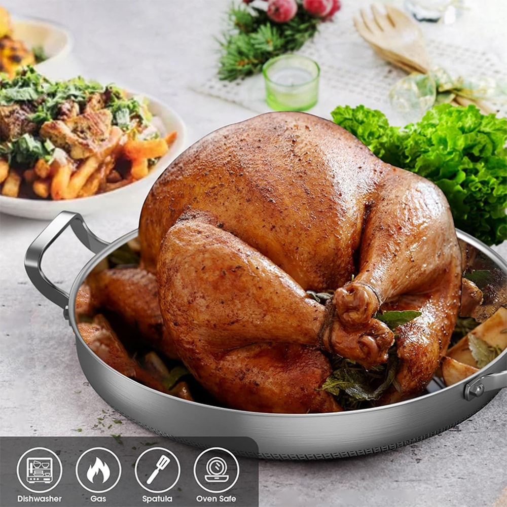 Nonstick Stainless Steel Skillet Frying Pan With Cooling Handle Ideal For StirFrying Toasting Roast 1