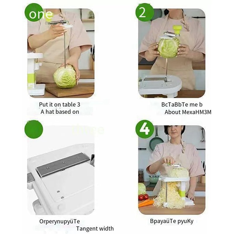 Stainless Steel Cabbage Slicer & Veggie Spiralizer Perfect for Pasta, Spaghetti, and Cabbage Shredding