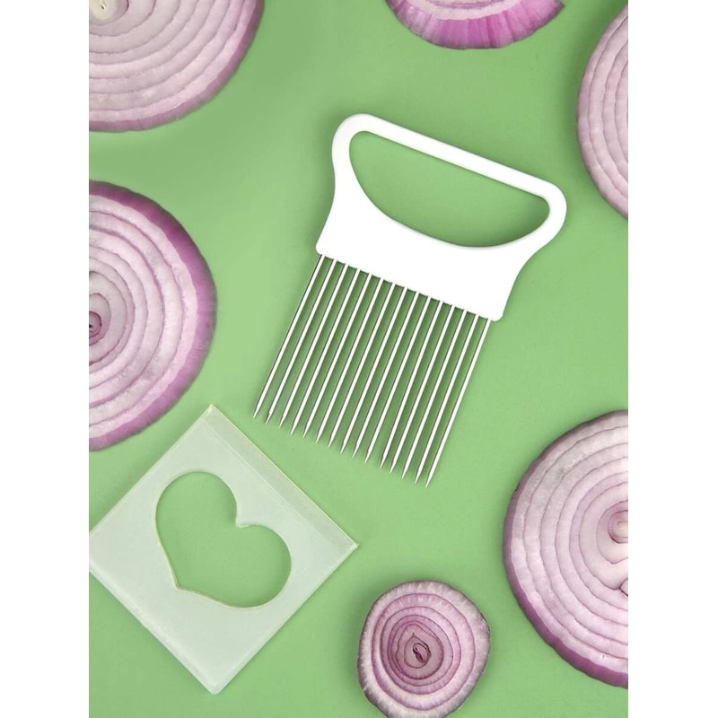 Effortlessly Slice Onions With This Colorful Stainless Steel Onion Slicer And Potato Chip Holder 1